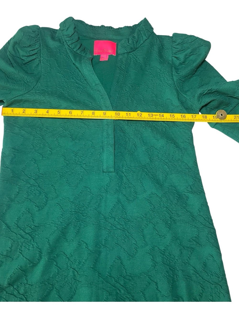 Lilly Pulitzer Elsey Elbow Sleeve Dress Evergreen Jacquard Size M - Picture 4 of 9